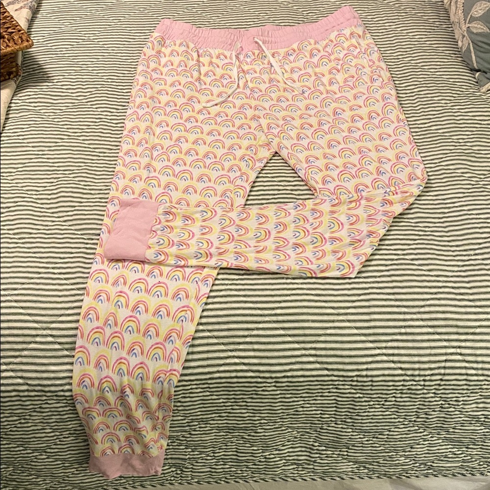 Little Sleepies bamboo sleepwear set in pink with rainbows - Picture 5 of 8